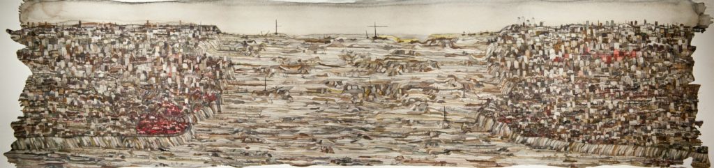 Çölistan, 2020. Watercolor, 100 cm x 30 cm
